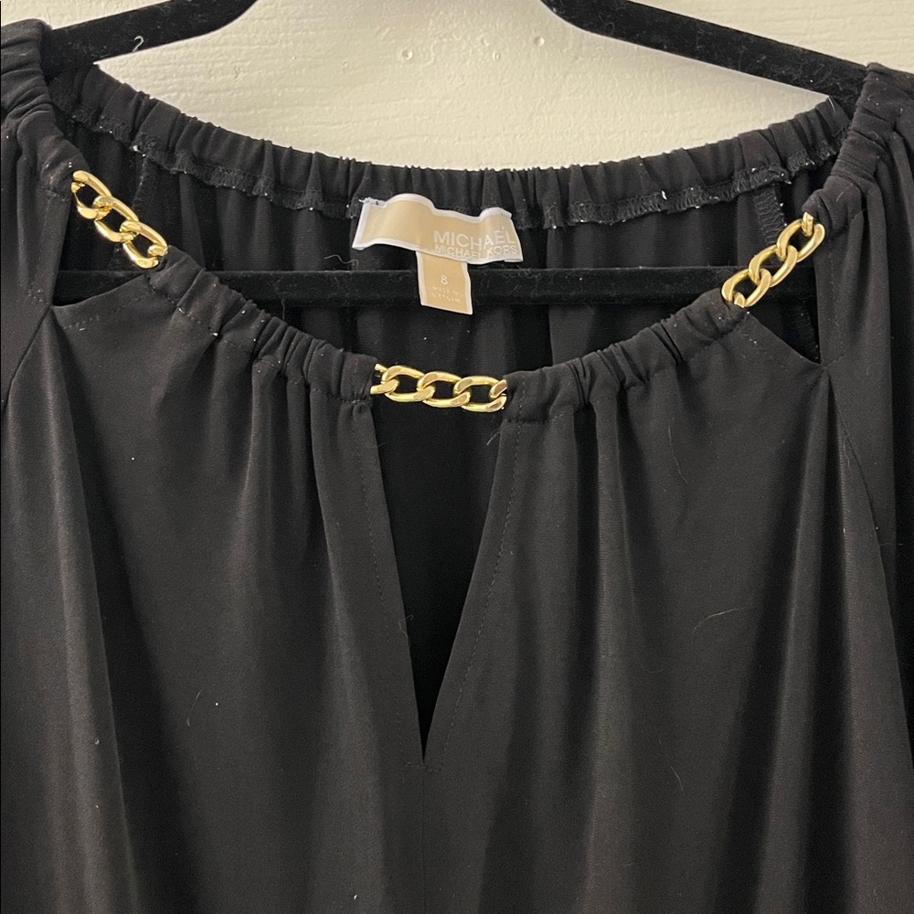MICHAEL Michael Kors Black Dress with Gold Accents - Picture 7 of 8